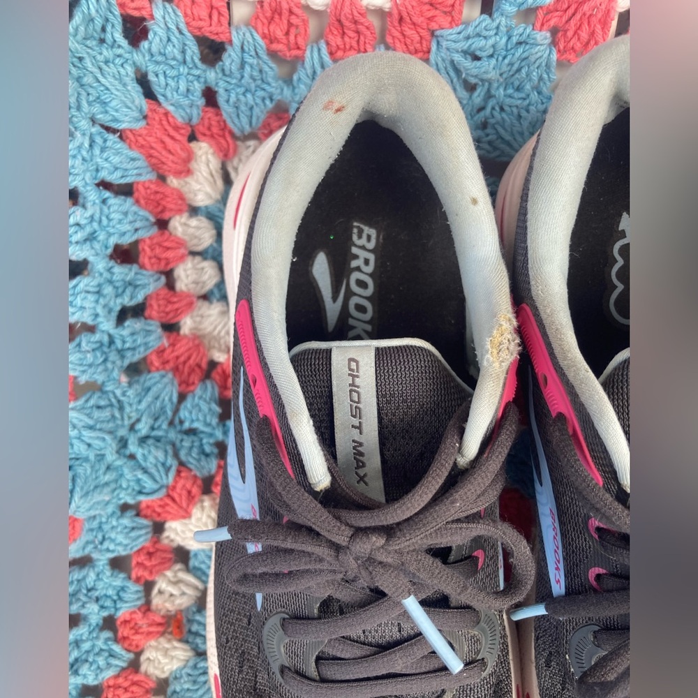 Women’s Brooks Ghost Max Ebony-Open Air-Lilac Rose Restart Running Sneaker Sz 8 - Picture 8 of 11